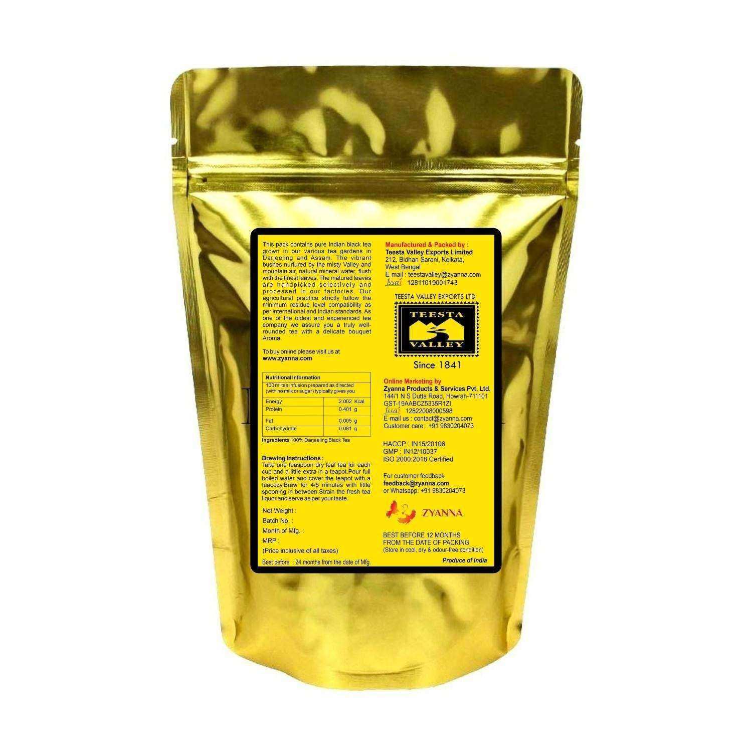 Teesta Valley - Darjeeling Leaf Tea - First(1st) Flush - Since 1841 - ZYANNA® India - zyanna.com
