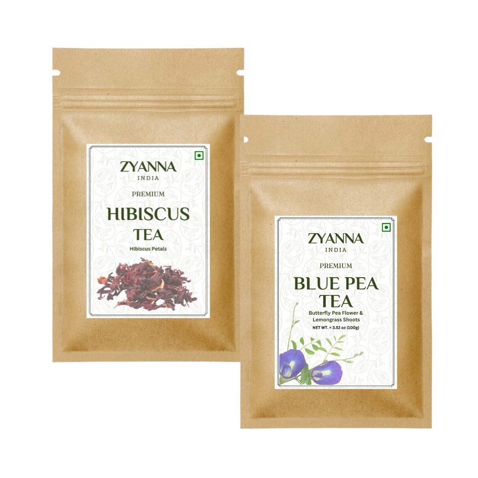 Hibiscus Tea & Blue Pea Tea (100g x 2) - ZYANNA® India - zyanna.com