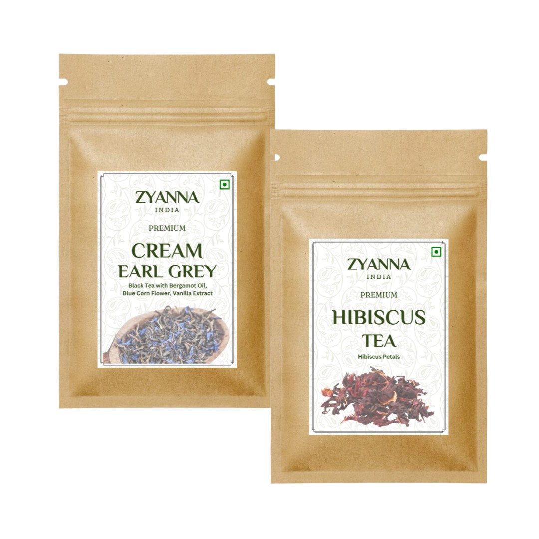 Cream Earl Grey & Hibiscus Tea (100g x 2) - ZYANNA® India - zyanna.com