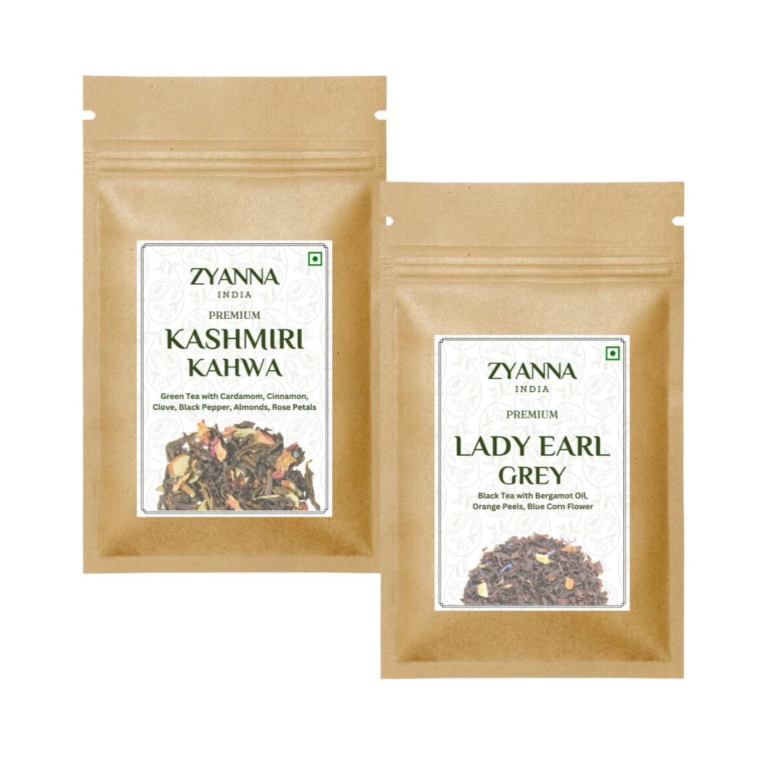 Kashmiri Kahwa & Lady Earl Grey (100g X 2) - ZYANNA® India - zyanna.com