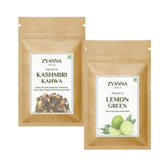 Kashmiri Kahwa & Lemon Green Tea (100g X 2) - ZYANNA® India - zyanna.com