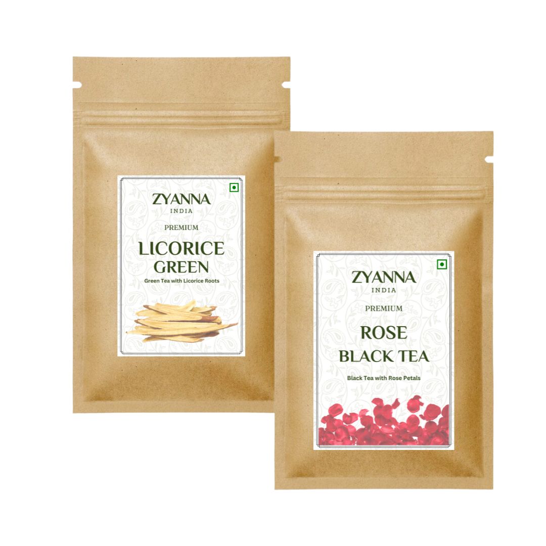 Licorice Tea & Rose Black Tea (100g x 2) - ZYANNA® India - zyanna.com