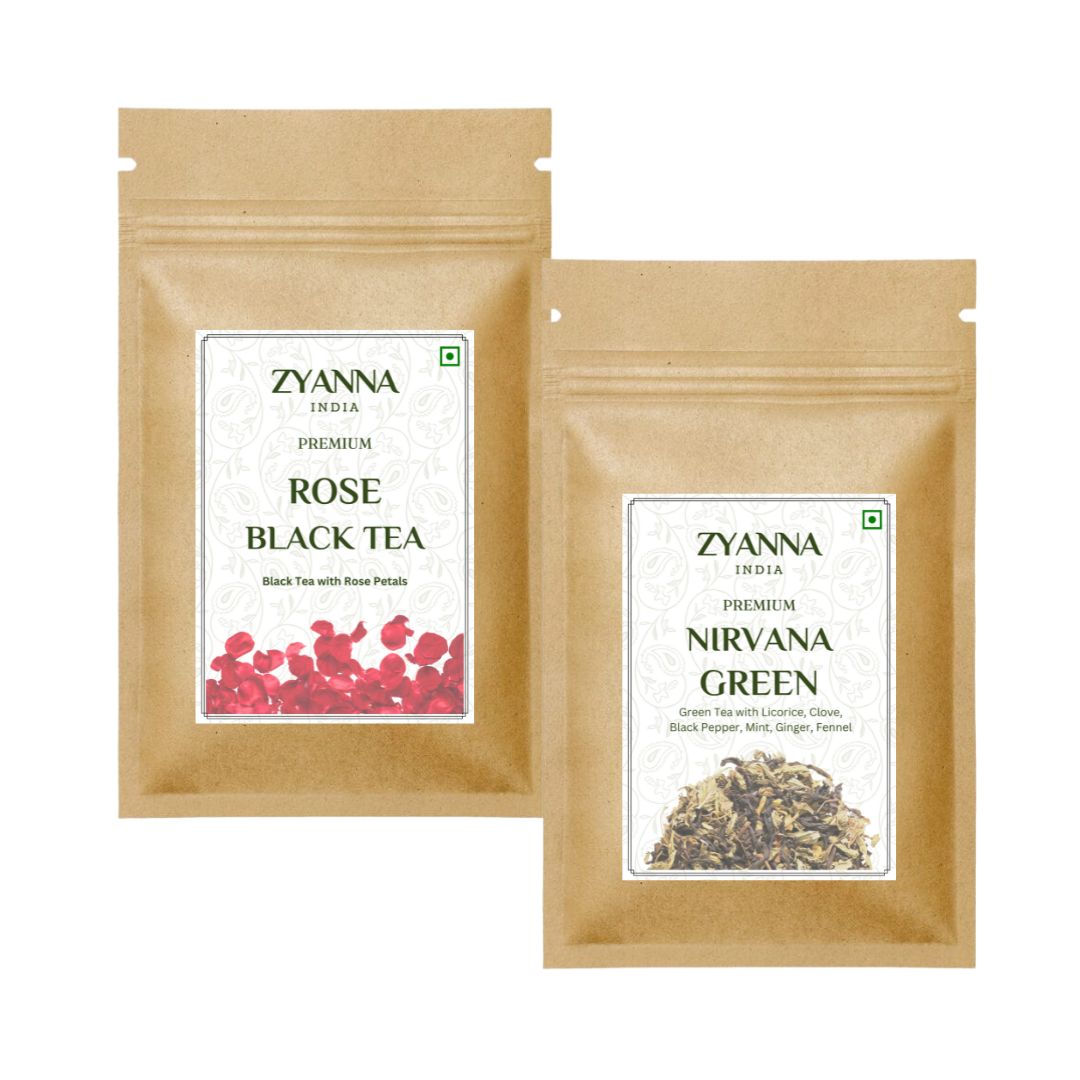 Rose Black Tea & Nirvana Tea (100g X 2) - ZYANNA® India - zyanna.com