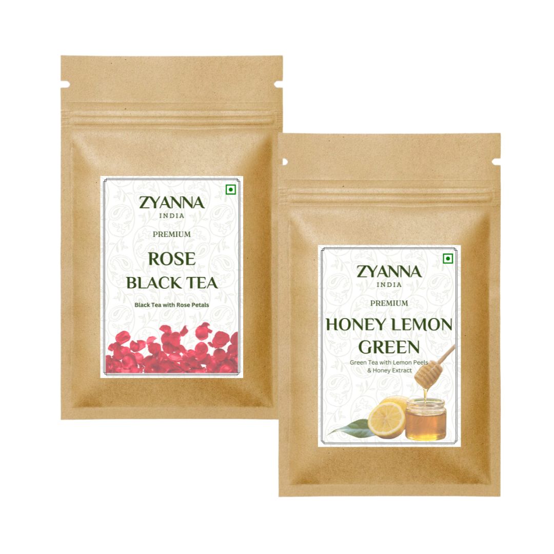 Rose Black Tea & Honey Lemon Tea (100g x 2) - ZYANNA® India - zyanna.com