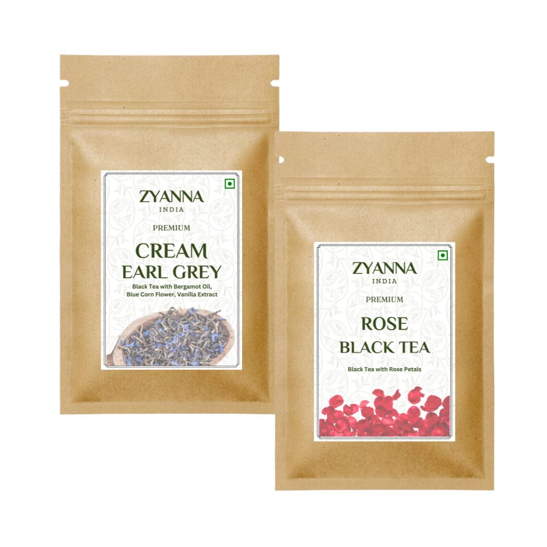 Cream Earl Grey & Rose Black Tea (100g x 2) - ZYANNA® India - zyanna.com