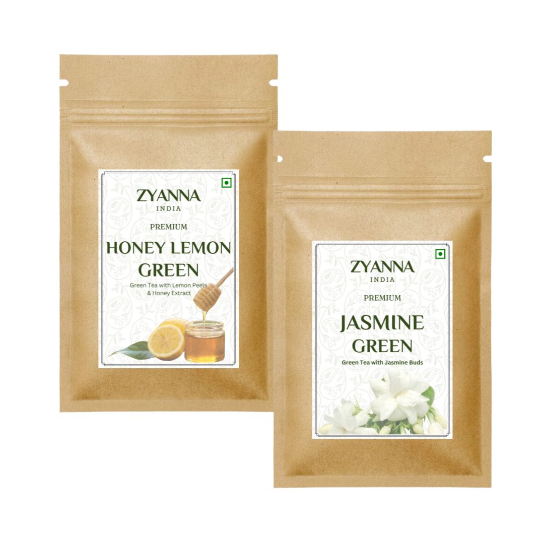 Honey Lemon Green Tea & Jasmine Green Tea(100g x 2) - ZYANNA® India - zyanna.com