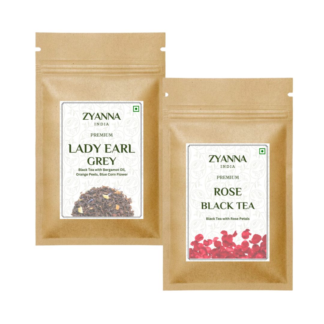 Lady Earl Grey & Rose Black Tea (100g x 2) - ZYANNA® India - zyanna.com
