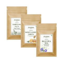 Darjeeling Tea + Honey Lemon Tea + Blue Tea (100g x 3) - ZYANNA® India - zyanna.com