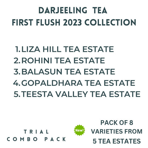 Trial Packs- Darjeeling First Flush 2023 (8 varieties - 5 Tea Estates) - ZYANNA® India - zyanna.com