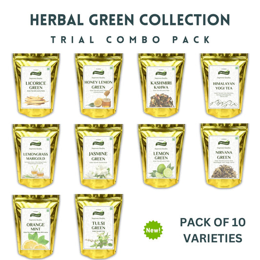 Trial Packs- Herbal Green Tea (Pack of 10 varieties) - ZYANNA® India - zyanna.com